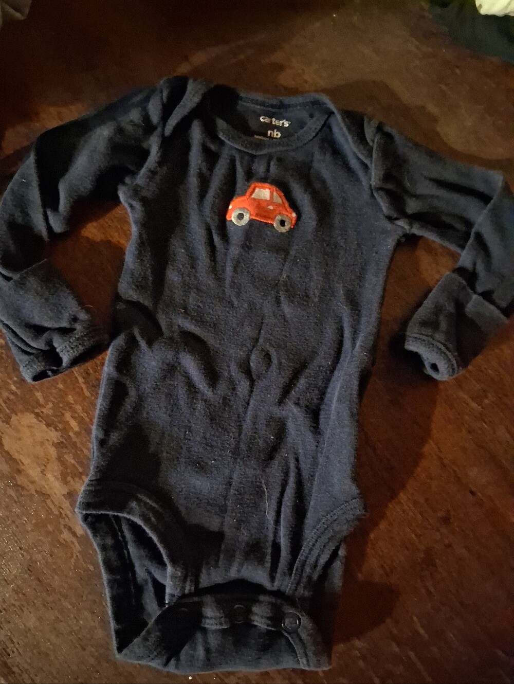 Carter's Navy One-Piece Bodysuit with Red Car Applique